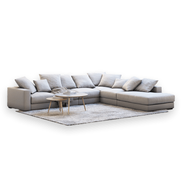 A large sectional couch